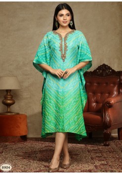 Light Green Georgette Chiffon Kaftan Kurti 